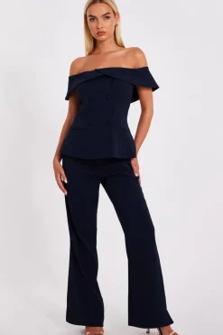 Quiz Tailored Trousers Navy Best