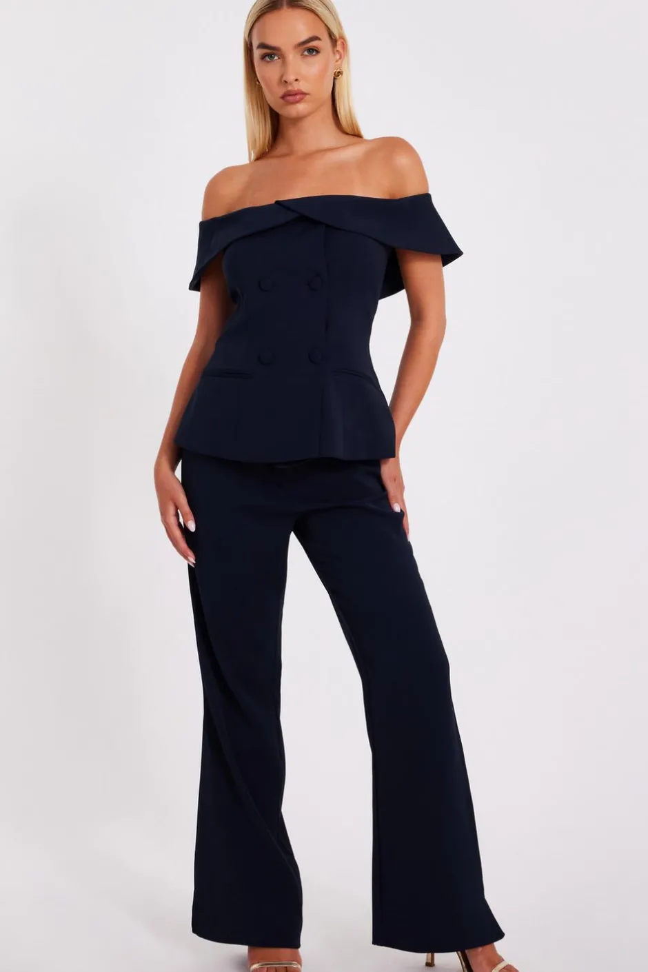 Quiz Tailored Trousers Navy Best