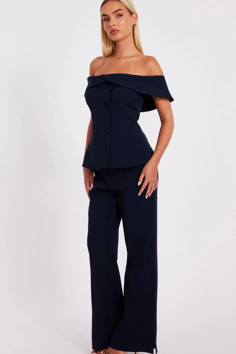 Quiz Tailored Trousers Navy Best