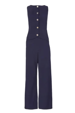 Quiz Waistcoat Jumpsuit Navy New