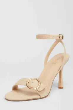 Quiz Buckle Front Heels Nude New