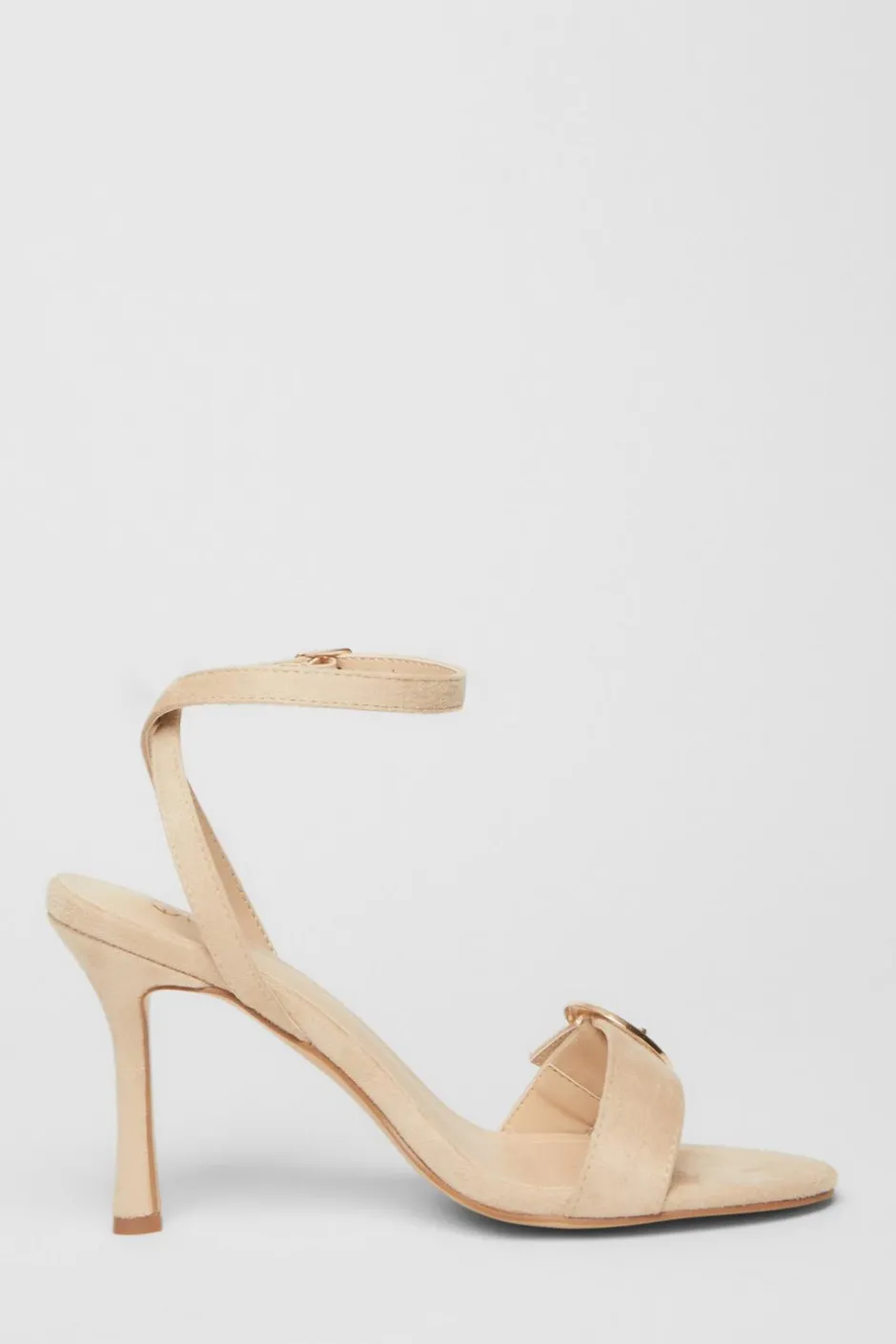Quiz Buckle Front Heels Nude New