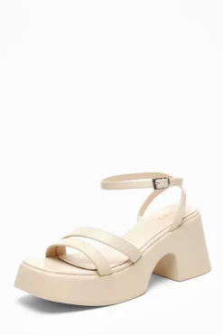 Quiz Nude Chunky Faux Leather Platform Sandals Sale