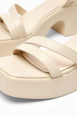 Quiz Nude Chunky Faux Leather Platform Sandals Sale