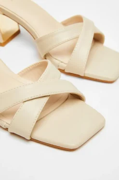 Quiz Nude Cross Strap Heeled Sandal