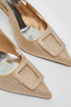 Quiz Nude Diamante Court Sling Back Heel Online