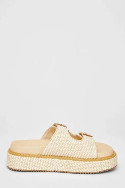 Quiz Double Buckle Flatform Nude Sale