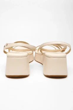 Quiz Faux Leather Strappy Flatform Sandals Nude Sale