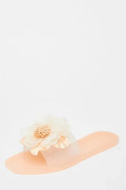 Quiz Floral Jelly Sandals Nude New