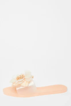 Quiz Floral Jelly Sandals Nude New