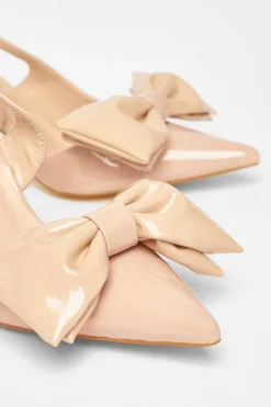 Quiz Patent Bow Court Heels Nude
