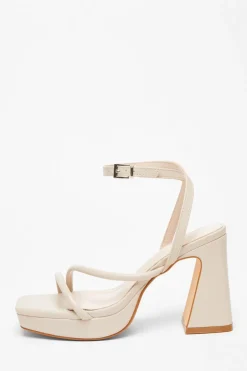Quiz Platform Heeled Sandals Nude Sale