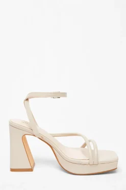 Quiz Platform Heeled Sandals Nude Sale