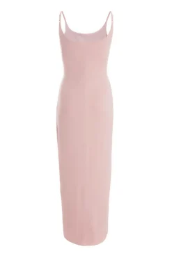 Quiz Nude Rhinestone Square Neck Maxi Dress New