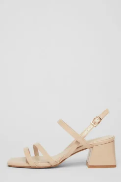 Quiz Sling Back Heeled Sandal Nude New