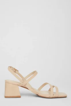 Quiz Sling Back Heeled Sandal Nude New