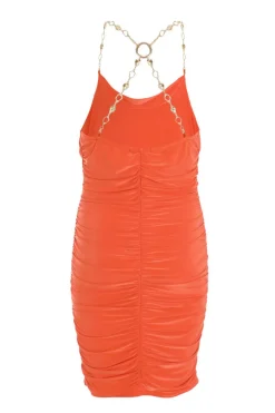 Quiz Orange Chain Bodycon Mini Dress Hot
