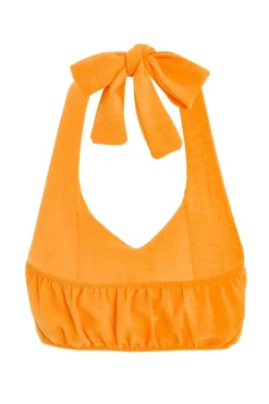 Quiz Orange Halter Neck Crop Top Outlet