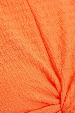 Quiz Orange Knot Front Crop Top Best