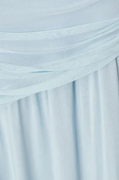 Quiz Pale Blue Drop Waist Midaxi Dress Online