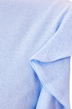 Quiz Frill Midi Dress Pale Blue Outlet