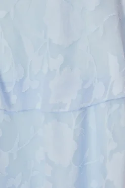 Quiz Jacquard Maxi Dress Pale Blue Discount