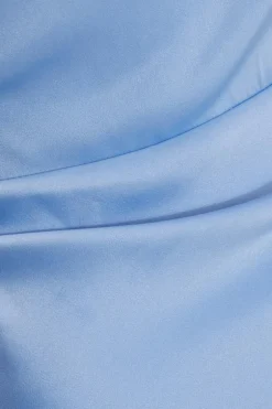 Quiz One Shoulder Midaxi Dress Pale Blue