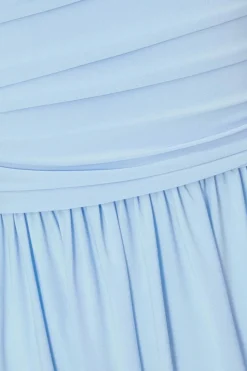 Quiz Pale Blue Ruched Midaxi Dress