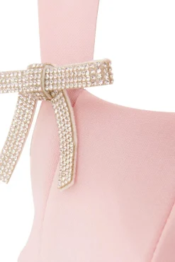 Quiz Pale Pink A-Line Mini Dress Baby Pink New
