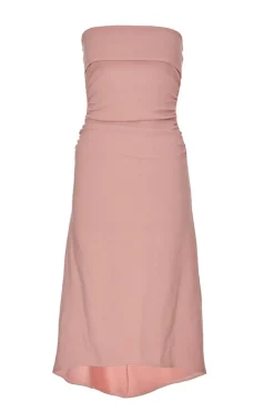 Quiz Bandeau Midi Dress Pale Pink Outlet