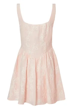 Quiz Chiffon Flower Skater Dress Pale Pink Best