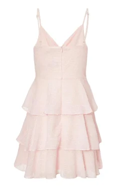 Quiz Pale Pink Chiffon Tiered Mini Dress Online