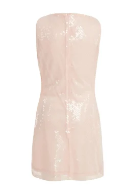 Quiz Pale Pink Sequin Mini Dress New