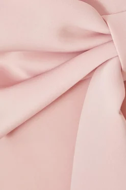 Quiz Strapless Bow Midaxi Dress Pale Pink Hot