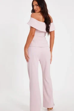 Quiz Tailored Trousers Pale Pink Best