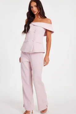 Quiz Tailored Trousers Pale Pink Best
