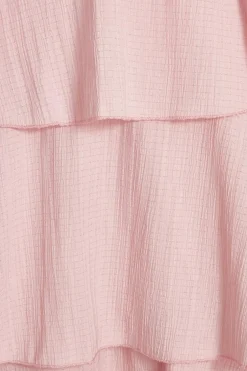 Quiz Pale Pink Tiered Midi Dress Discount