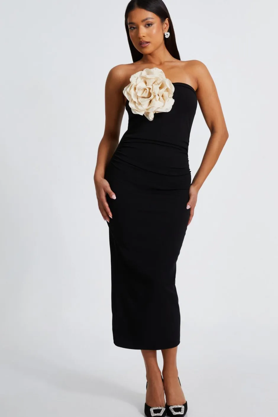 Quiz Petite Corsage Midaxi Dress Black Best