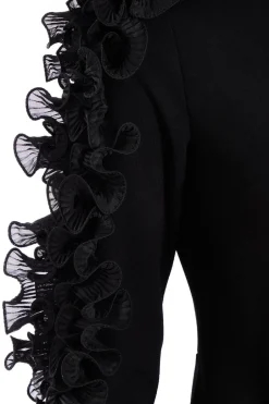 Quiz Petite Black Frill One Shoulder Maxi Dress Outlet