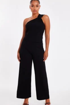 Quiz Petite Black Knot Detail Jumpsuit New