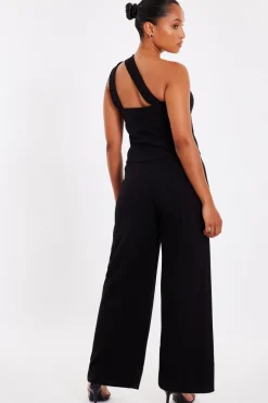 Quiz Petite Black Knot Detail Jumpsuit New
