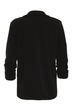Quiz Petite Ruched Sleeve Blazer Black Discount