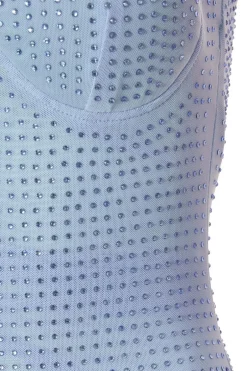 Quiz Petite Diamante Maxi Dress Blue Hot