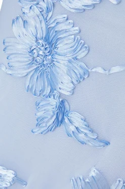 Quiz Petite Blue Floral Applique Midaxi Dress Sale