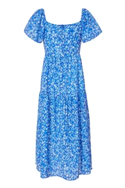Quiz Petite Blue Floral Print Midi Dress Online