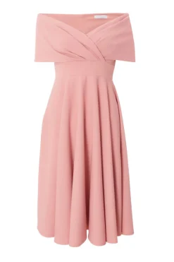 Quiz Petite Bardot Midi Dress Blush