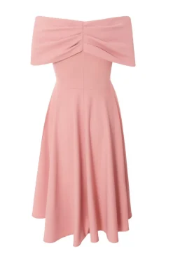 Quiz Petite Bardot Midi Dress Blush