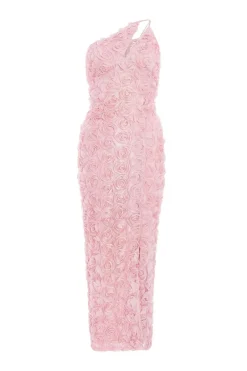 Quiz Petite One Shoulder Floral Maxi Dress Blush Outlet