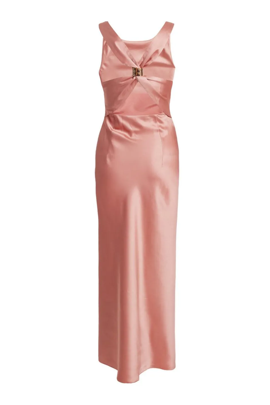 Quiz Petite Blush Satin Ruched Midaxi Dress New
