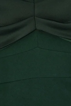 Quiz Petite Bottle Green Bardot Wrap Maxi Dress Sale